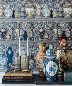 Mind The Gap Ceramic Wonders Indigo Wallpaper