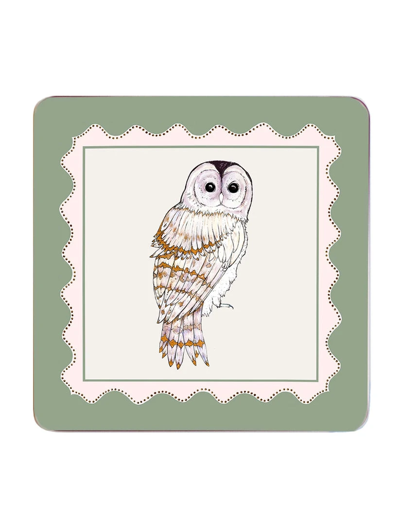 New Bell Hutley Coasters Set Of Six - Barn Owl | Premium Barware & Homeware 4 New Bell Hutley Coasters Set Of Six - Barn Owl