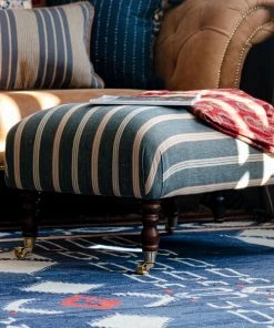 Mind The Gap Woodstock Fabrics, Oregon Stripes Linen Washed Blue