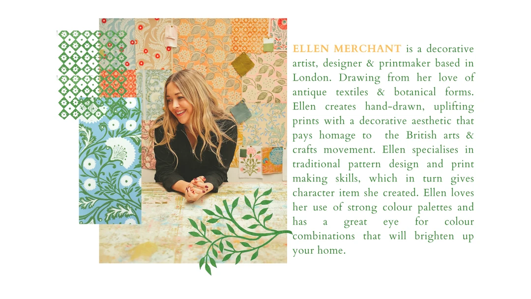 New Ellen Merchant Bluebells Wallpaper In Butter - Folk Couture Block Printed Wallpaper 5 New Ellen Merchant Bluebells Wallpaper In Butter