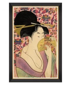 Indigena Mind The Gap Kitagawa Utamaro - Kushi Framed Art