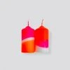 Pink Stories Neon Pillar Candles Pair - Fairytale