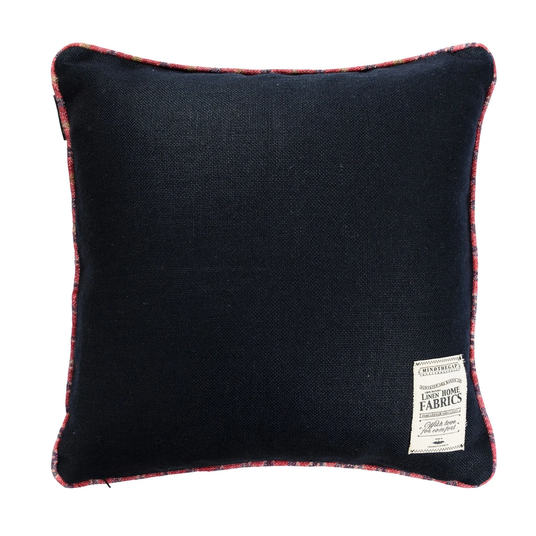 Mind The Gap Anthracite Linen Cushion - Premium Homeware Accessory 4 Mind The Gap Anthracite Linen Cushion Cushions