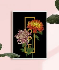 Hope Chrysanthemums Floral Print, By The Print Florist