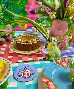 Rice By Rice New Ceramic Floral Dinner Plate - Blue