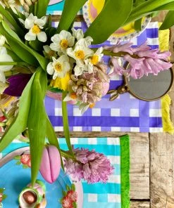 Rice By Rice New Ceramic Floral Dinner Plate - Blue