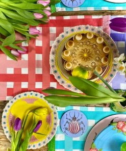 Rice By Rice New Ceramic Floral Side Plate - Pink & Yellow