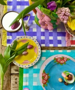 Rice By Rice New Ceramic Floral Side Plate - Pink & Yellow