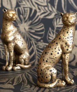 Thedesignyarduk Cheetah Ornaments Pair Havana Tropicana