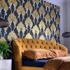 The Graduate Collection New Showgirls Wallpaper Metallic Gold Mustard & Black