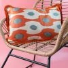 My Doris Cushions Orange And Grey Retro Silk Cushion