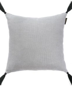 Mind The Gap Frost Grey Linen Cushion