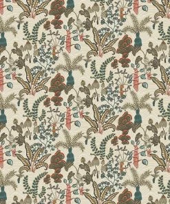 Josephine Munsey Woodland Floor Fabric Stone And Teal