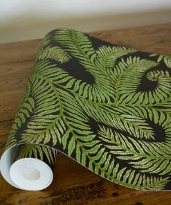 Josephine Munsey Les Jardins Royaux Bombe's Fernery Wallpaper In Teal & Orange