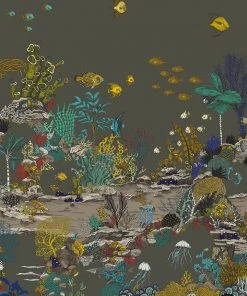 Josephine Munsey Underwater Jungle Wallpaper In Graphite