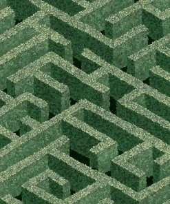 Josephine Munsey Rose & Thorn Labyrinth Wallpaper Green