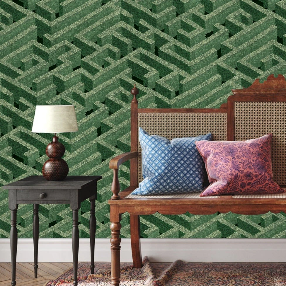 Josephine Munsey Rose & Thorn Labyrinth Wallpaper Green - Nature & Animals Wallpaper 4 Josephine Munsey Rose & Thorn Labyrinth Wallpaper Green
