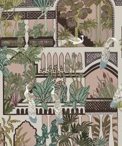 Josephine Munsey Peacock Arches Wallpaper Blush Pink