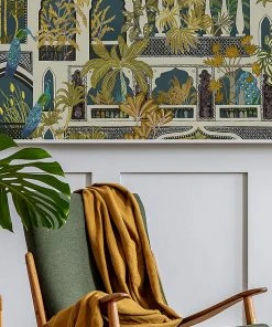 Josephine Munsey Peacock Arches Wallpaper Dark Teal