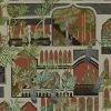 Josephine Munsey Rose & Thorn Peacock Arches Wallpaper Terracotta