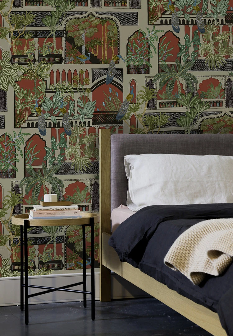 Josephine Munsey Rose & Thorn Peacock Arches Wallpaper Terracotta - Nature & Animals Wallpaper 4 Josephine Munsey Rose & Thorn Peacock Arches Wallpaper Terracotta