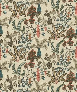 Josephine Munsey Woodland Floor Wallpaper Stone And Teal Wallpaper & Paint