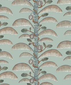 Josephine Munsey Palm Stripe Wallpaper In Clarke White Rose & Thorn