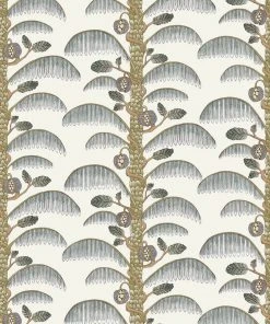Josephine Munsey Palm Stripe Wallpaper In Clarke White Rose & Thorn