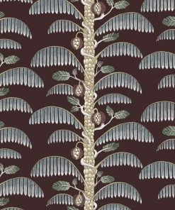 Josephine Munsey Rose & Thorn Palm Stripe Wallpaper In Radmoor Blue