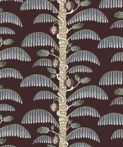 Josephine Munsey Palm Stripe Wallpaper In Clarke White Rose & Thorn