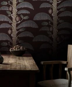 Josephine Munsey Rose & Thorn Palm Stripe Wallpaper In Radmoor Blue