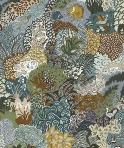 Josephine Munsey Whimsical Clumps In Olive, Brown & Blue