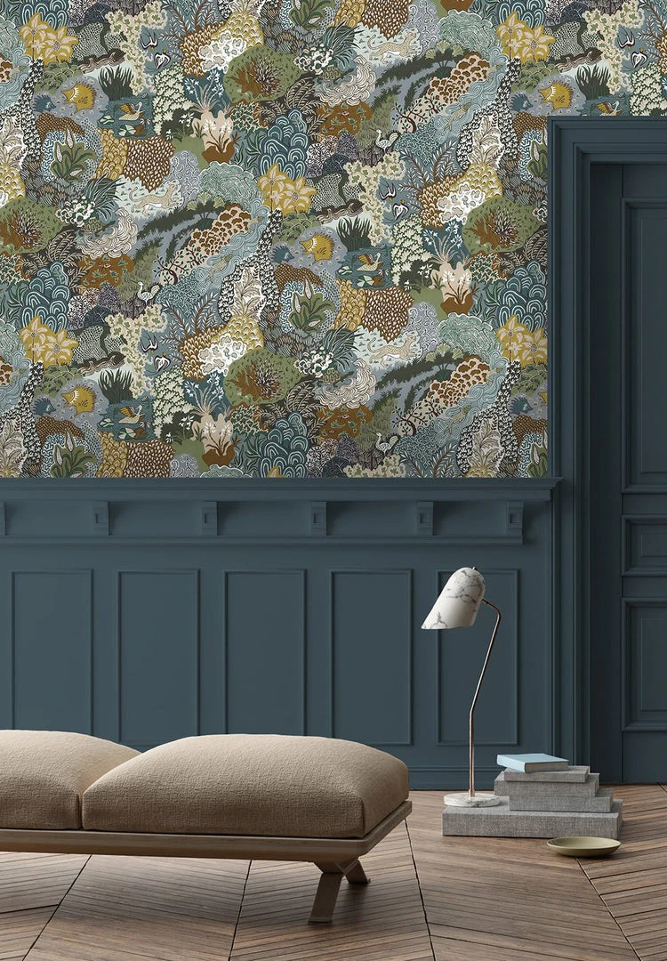 Josephine Munsey Whimsical Clumps In Olive, Brown & Blue