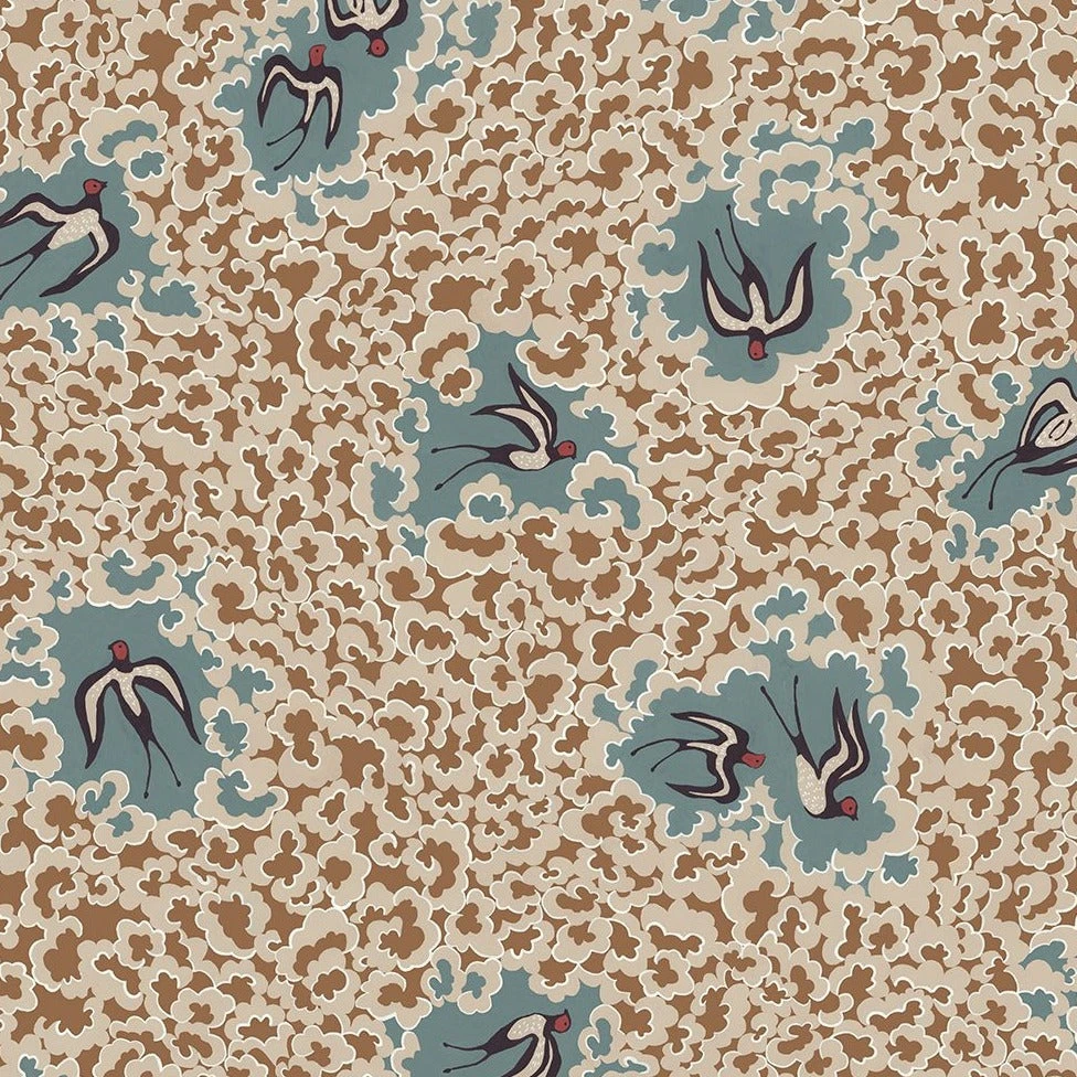 Josephine Munsey Bea's Swallows Wallpaper - Alma & Osney Blue | Nature & Animals Wallpaper 4 Josephine Munsey Bea's Swallows Wallpaper Alma & Osney Blue