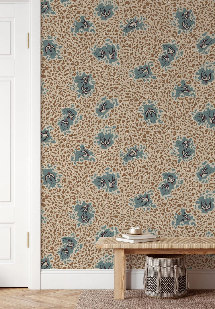 Josephine Munsey Bea's Swallows Wallpaper - Alma & Osney Blue | Nature & Animals Wallpaper 3 Josephine Munsey Bea's Swallows Wallpaper Alma & Osney Blue
