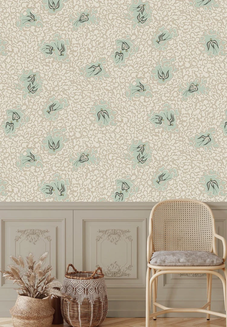 Josephine Munsey Bea's Swallows Wallpaper - Alma & Osney Blue | Nature & Animals Wallpaper 10 Josephine Munsey Bea's Swallows Wallpaper Alma & Osney Blue