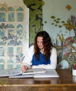 Josephine Munsey Bombe's Fernery Wallpaper In Olive & Dark Grey