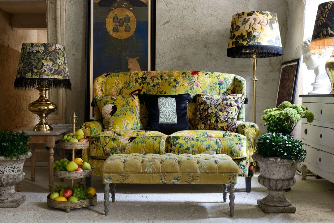 Mind The Gap Velvet Fabrics - Royal Garden Green Les Jardins Royaux | Premium Floral Velvet Fabric for Homeware 7 Mind The Gap Velvet Fabrics, Royal Garden Green Les Jardins Royaux