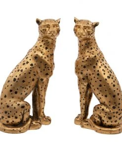 Thedesignyarduk Cheetah Ornaments Pair Havana Tropicana