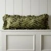 Josephine Munsey Labyrinth Lumbar Frilled Cushion Olive