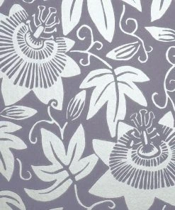 The Monkey Puzzle Tree Lilac And Silver Passion Flower Wallpaper By Alexis Snell