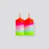 Pink Stories Memphis To Miami Neon Pillar Candles Pair - Lollipop Twins | Vibrant Home Decor & Gift 2 Pink Stories Memphis To Miami Neon Pillar Candles Pair - Lollipop Twins