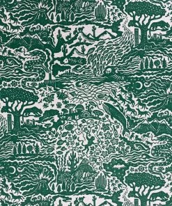 The Monkey Puzzle Tree 'All Tomorrow's Futures' Emerald Green Linen By Alexis Snell New
