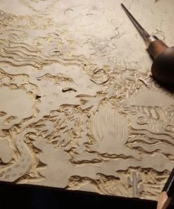 The Monkey Puzzle Tree New 'All Tomorrow's Futures' Ocean Blue Linen By Alexis Snell