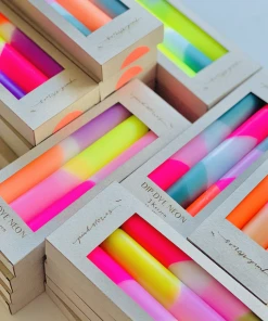 Pink Stories Neon Taper Candles - Set of 3 Spring Sorbet Candles for Home Decor & Gifts 13 Pink Stories Neon Taper Candles Spring Sorbet - Set Of 3 New