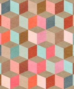 Mind The Gap Memphis To Miami Coloured Geometry Wallpaper