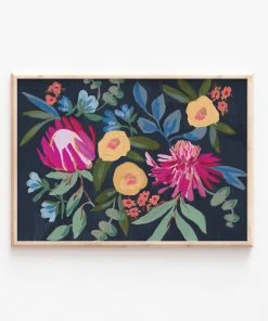 Candice Gray A3 Navy Floral Print New