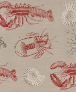Thedesignyarduk Blue Skies Ahead Lobster Taupe Wallpaper