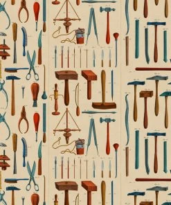 Mind The Gap Old Tools Anthracite Wallpaper Wallpaper & Paint