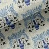 Annika Reed Studio Pair Of Dogs Oyster Linen -Delft Blue New